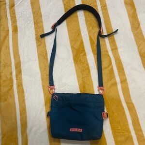 Athleta teal and coral Crossbody Bag